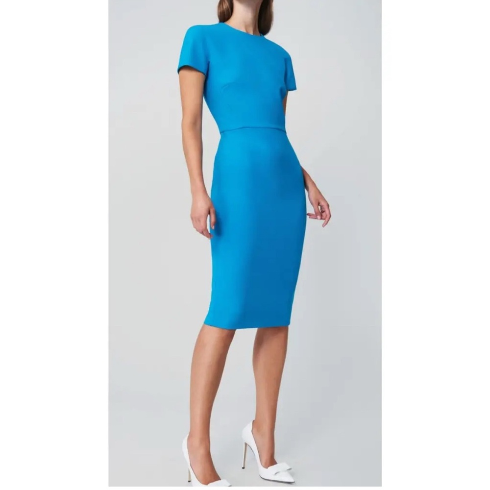Victoria Beckham Vibrant Blue Teal Midi Dress